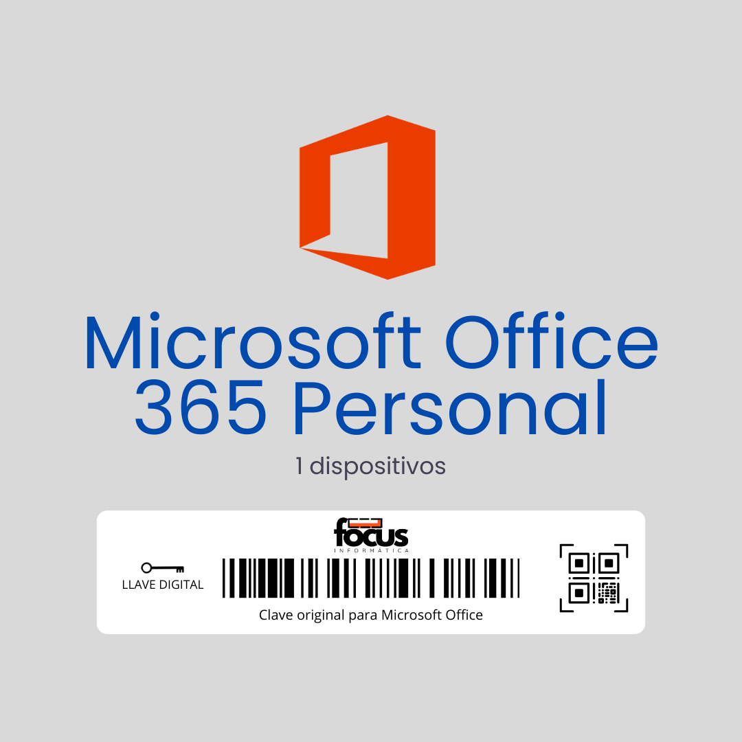Microsoft Office 365 Personal | Licencia anual (12 meses) | 1 usuario | Entrega digital inmediata
